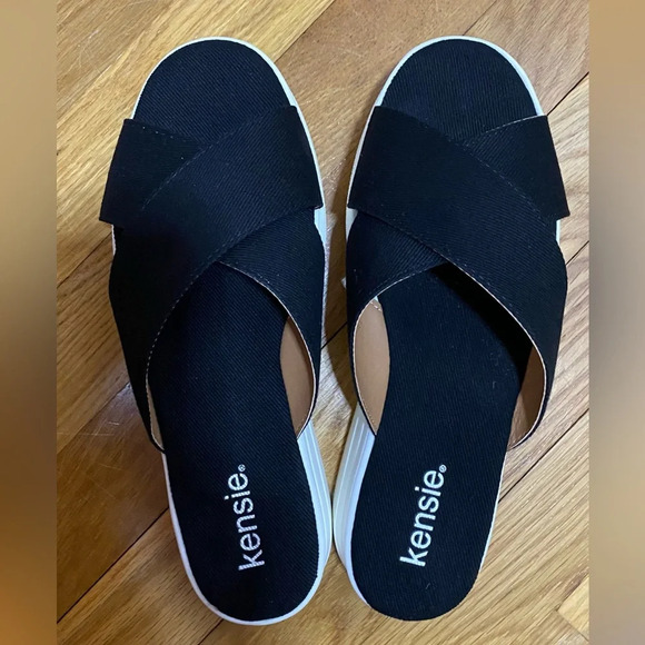 NIB Kensie Rone Platform Sandal Black Size 7.5 - Picture 4 of 8